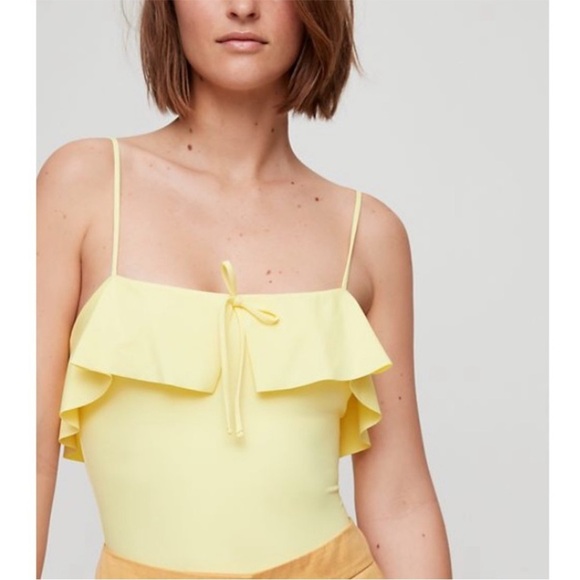 Wilfred Tops - Aritzia Wilfred Nyla Lemon Meringue Bodysuit Size Large